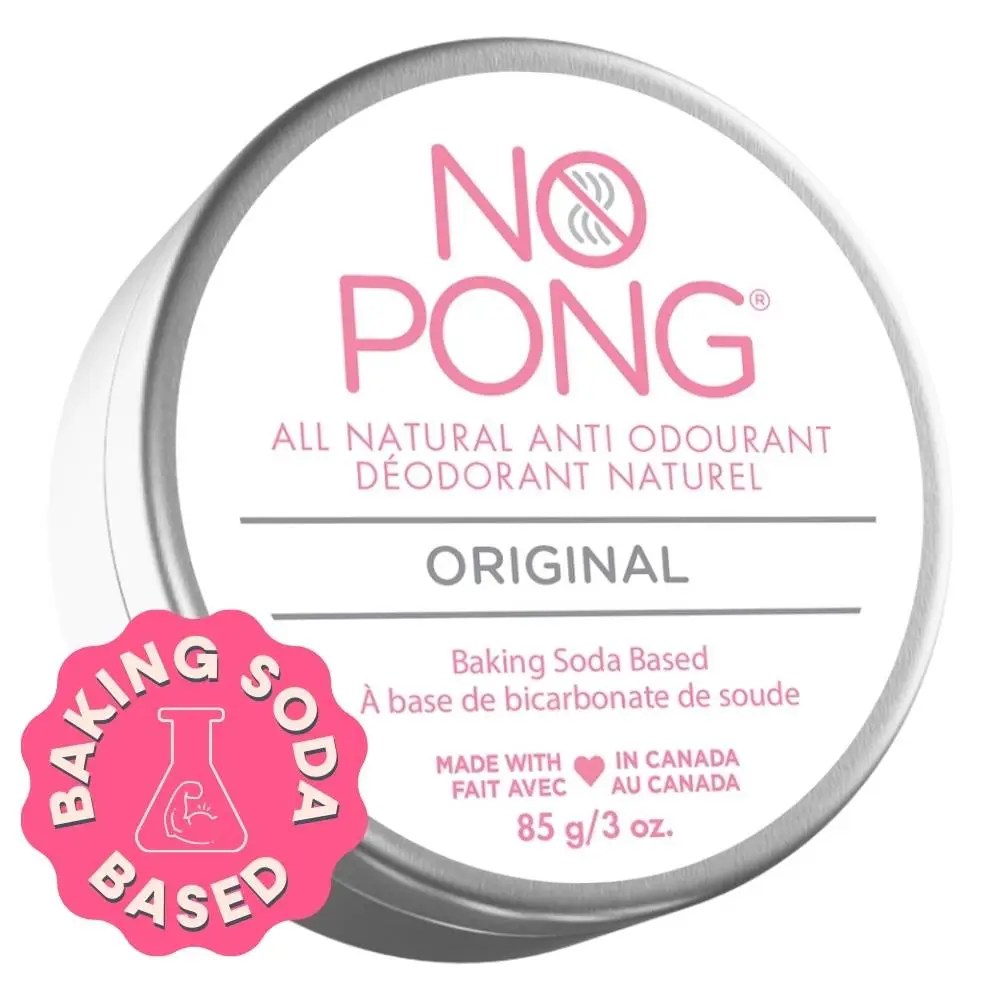 No Pong Original 85g tin, baking soda based, made in Canada